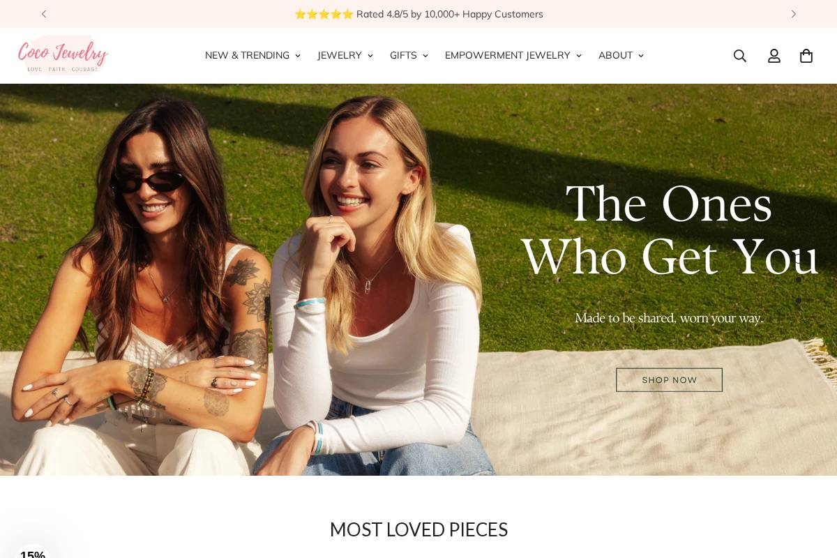 lovecocojewelry.com homepage screenshot