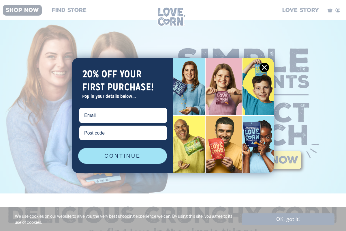 lovecorn.co.uk homepage screenshot