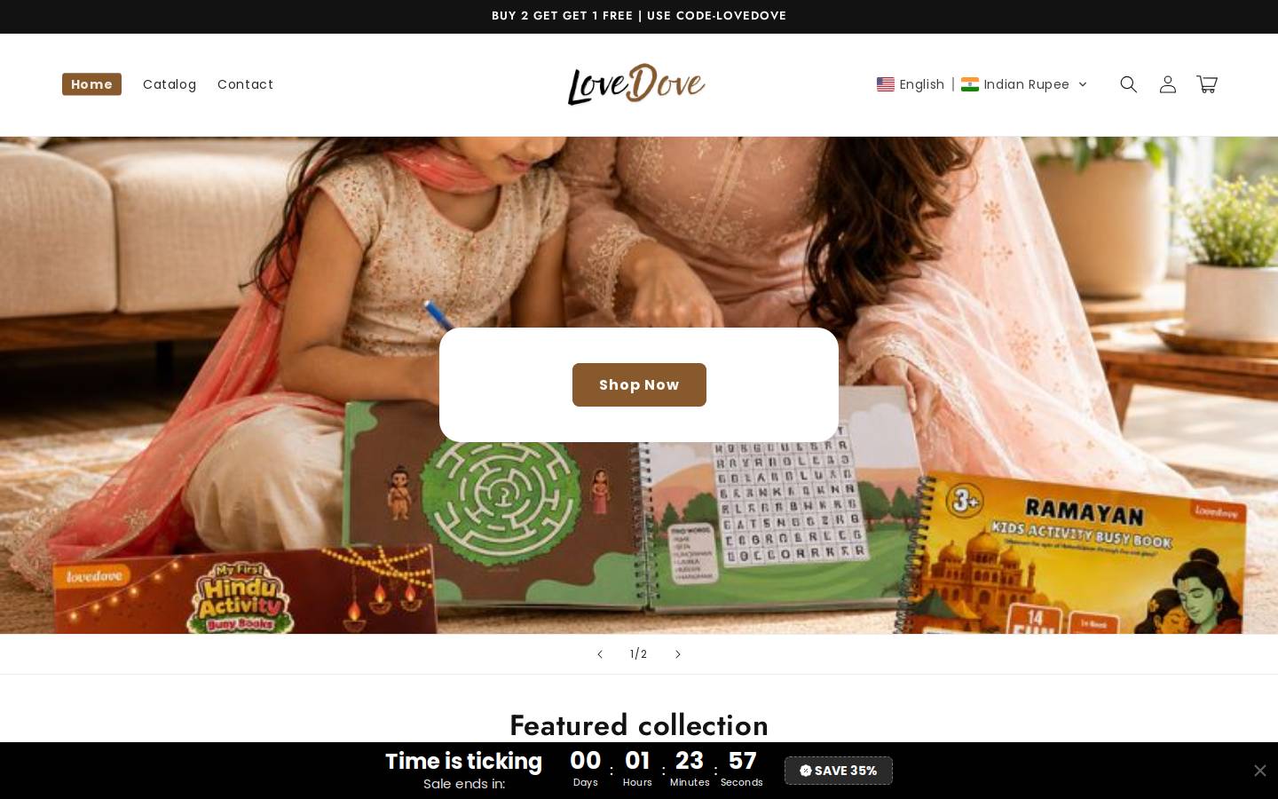 lovedove.in homepage screenshot