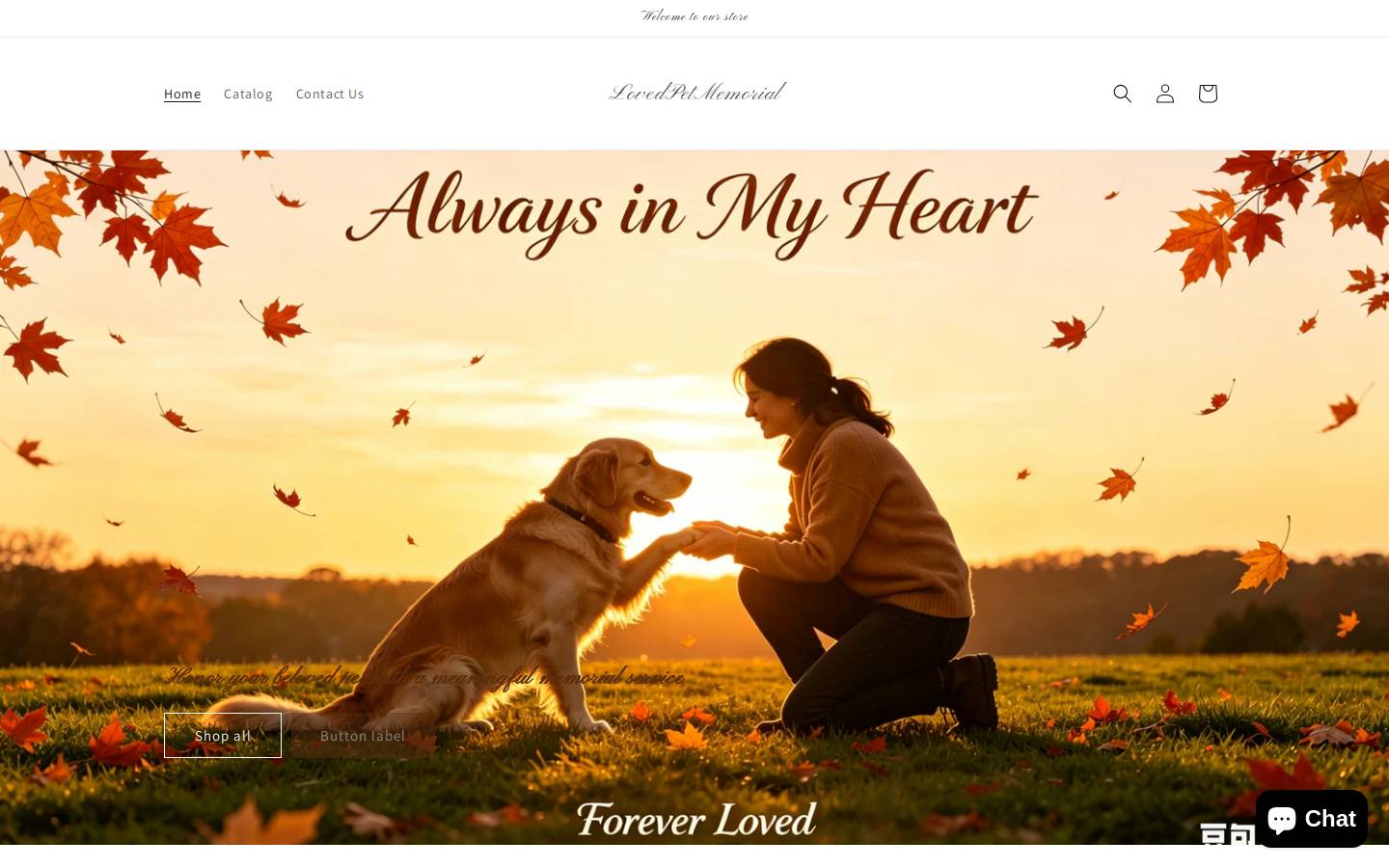 lovedpetmemorial.com homepage screenshot