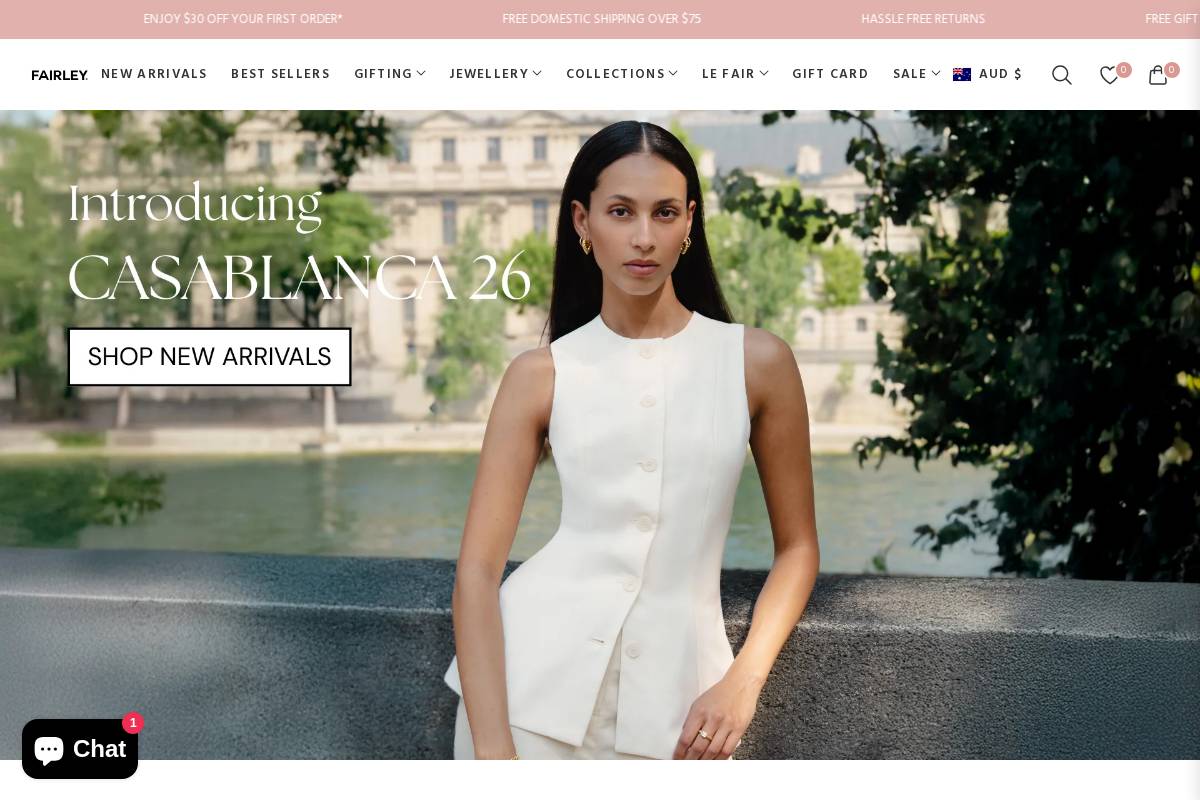 Fairley Jewellery homepage screenshot