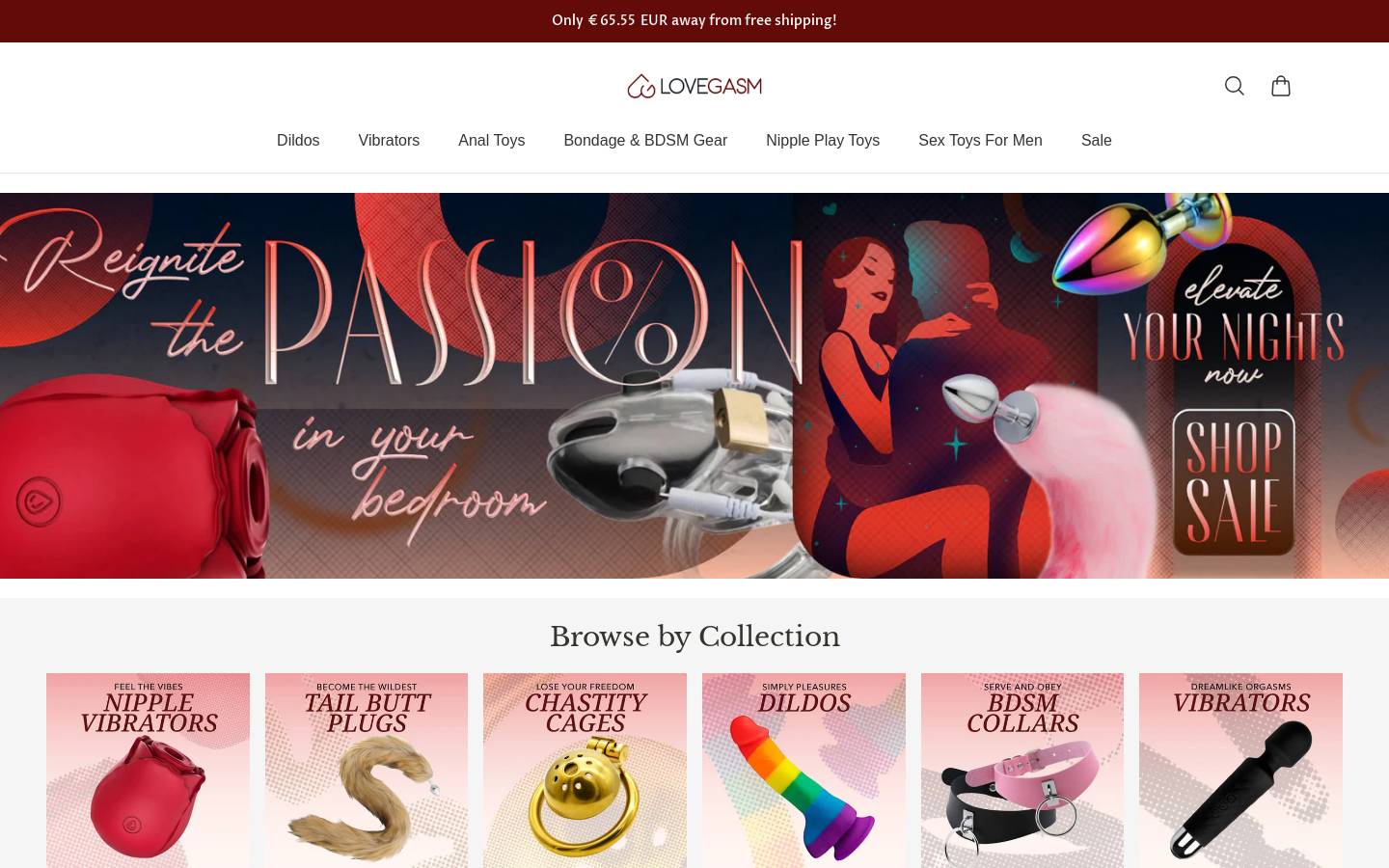 LOVEGASM homepage screenshot