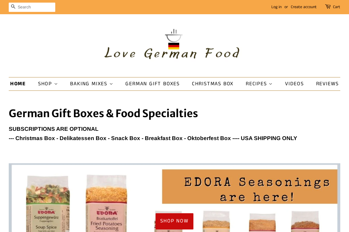 LoveGermanFood.com homepage screenshot