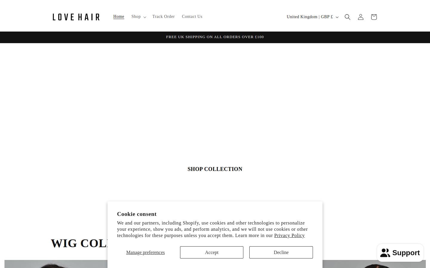 LOVE HAIR homepage screenshot