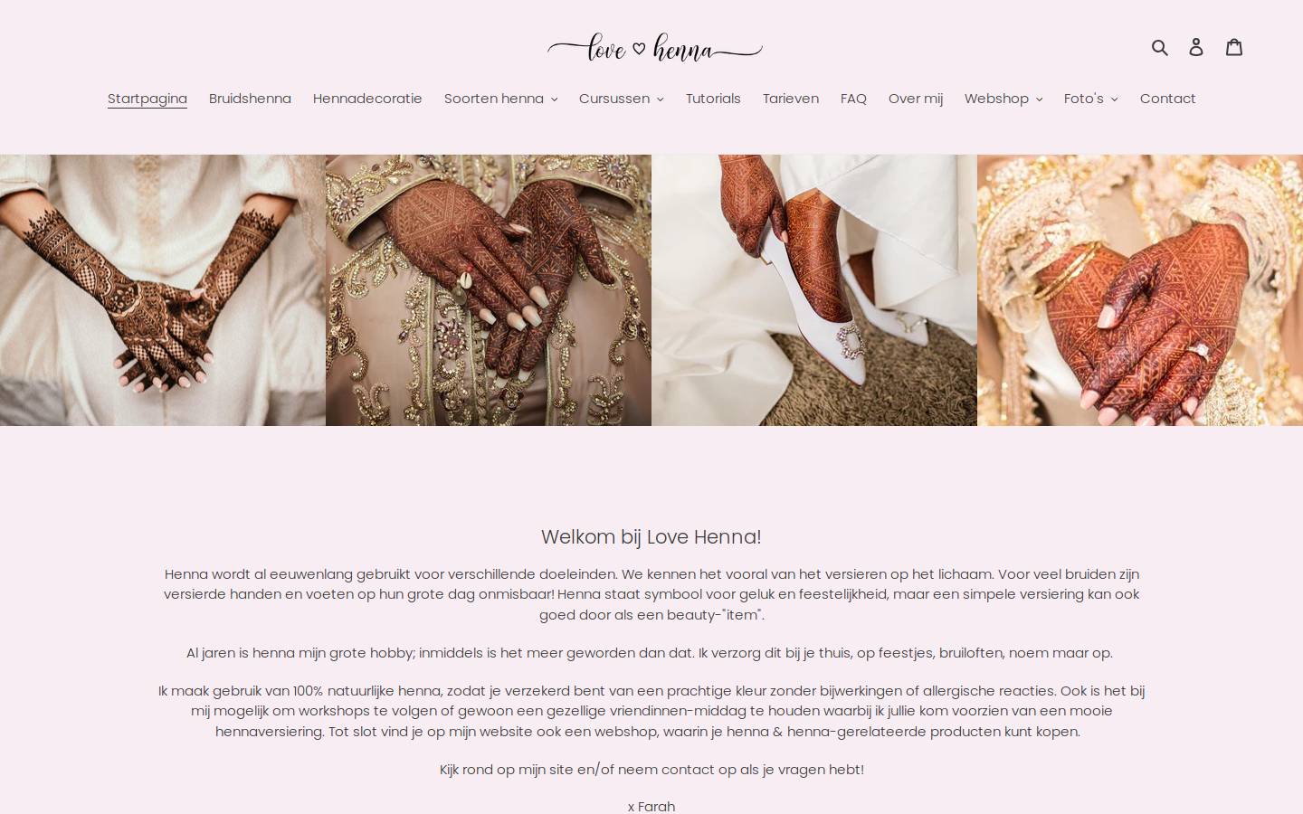lovehenna.nl homepage screenshot