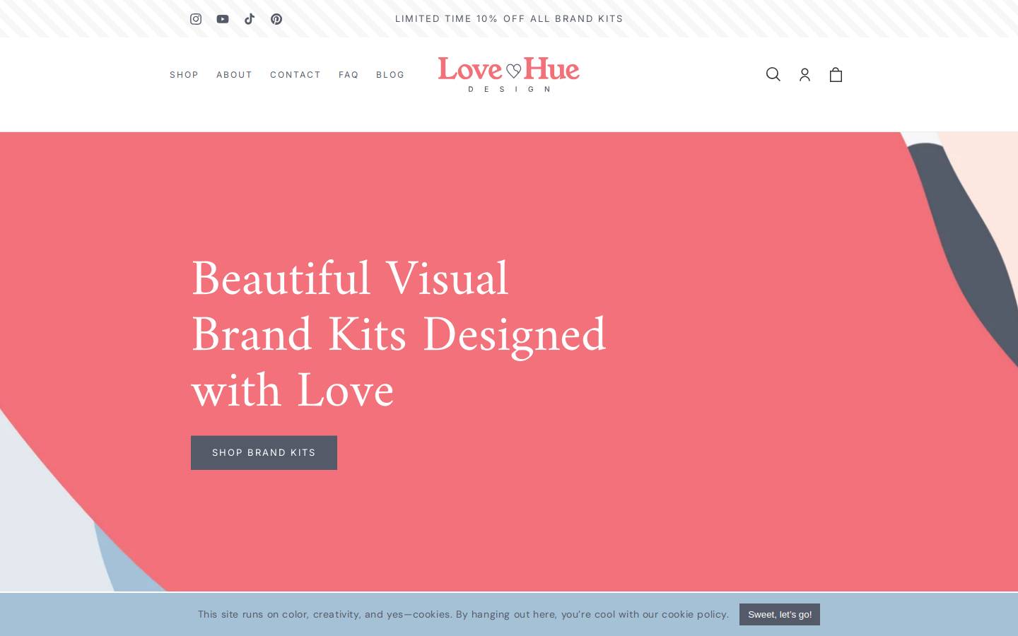 lovehuedesign.com homepage screenshot