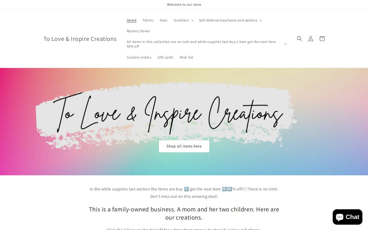 loveinspirecreations.com homepage screenshot