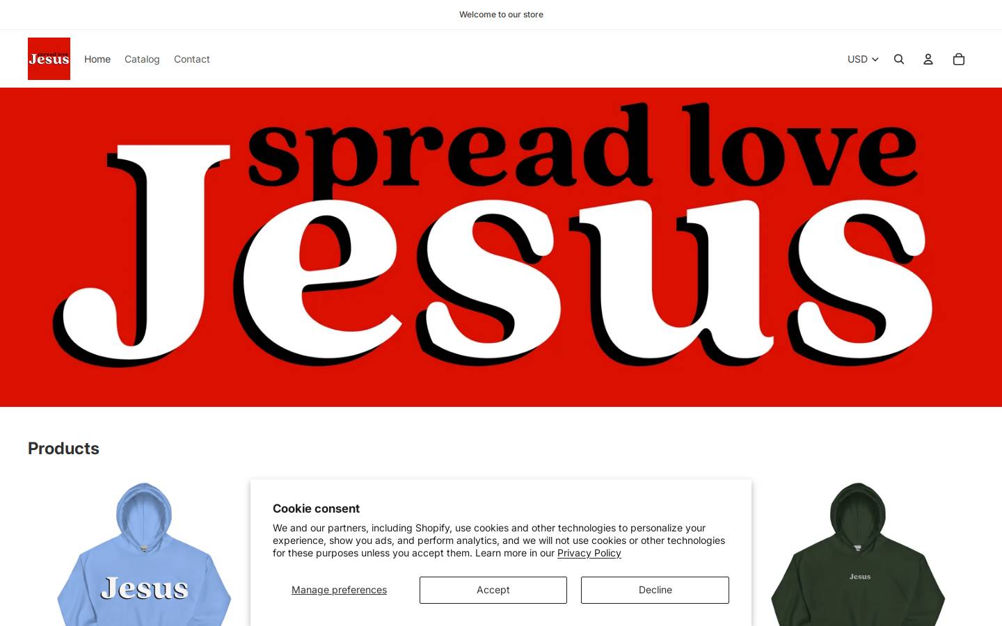 lovejesus.store homepage screenshot