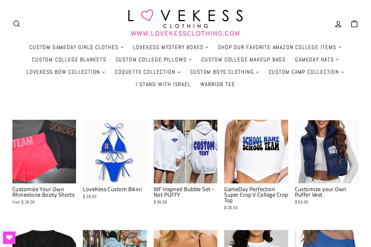 lovekessclothing.com homepage screenshot