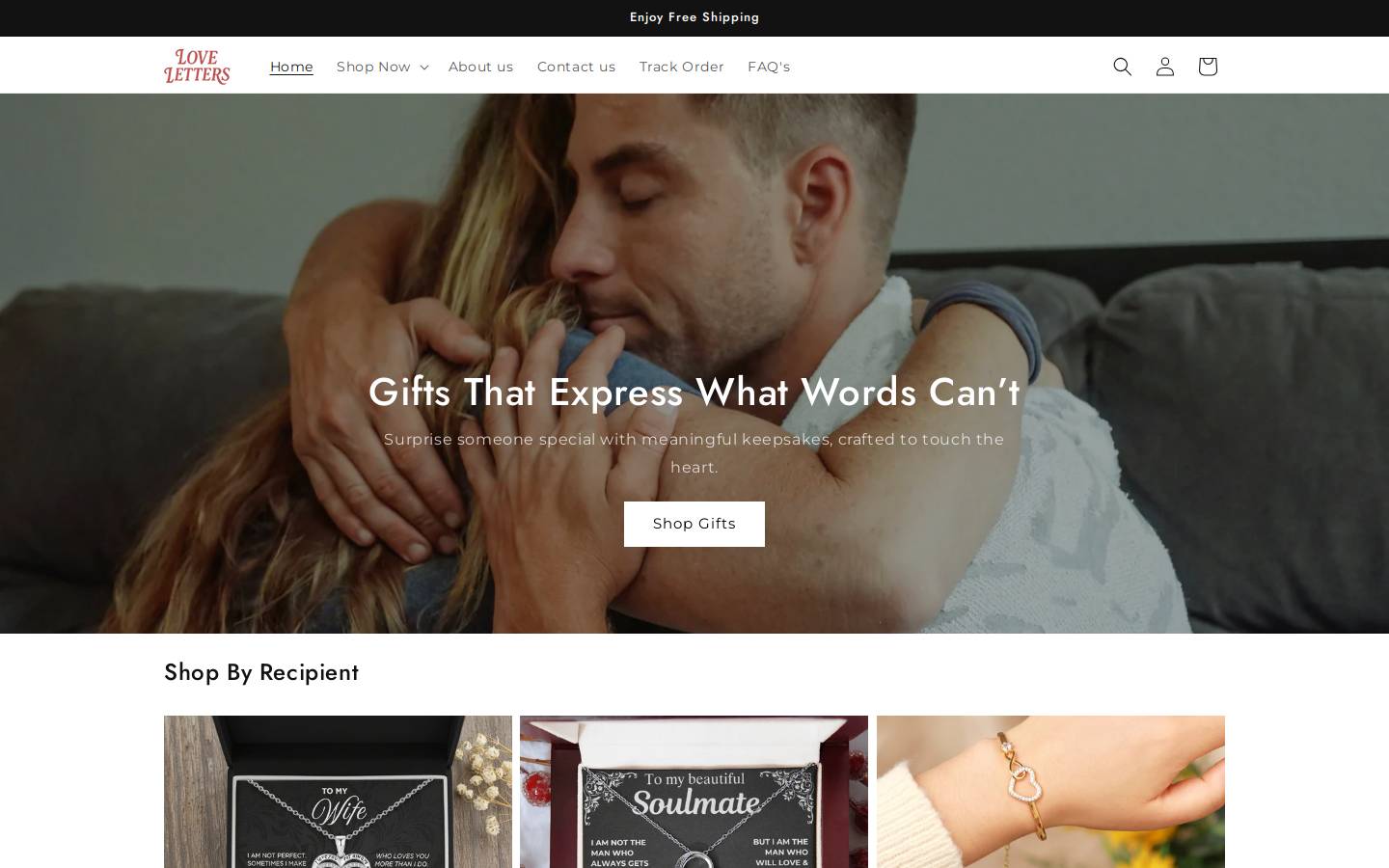 Love Letters homepage screenshot