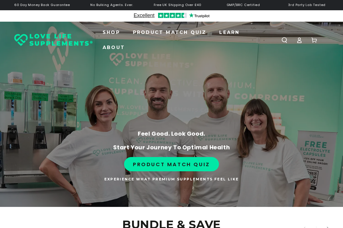 Love Life Supplements homepage screenshot