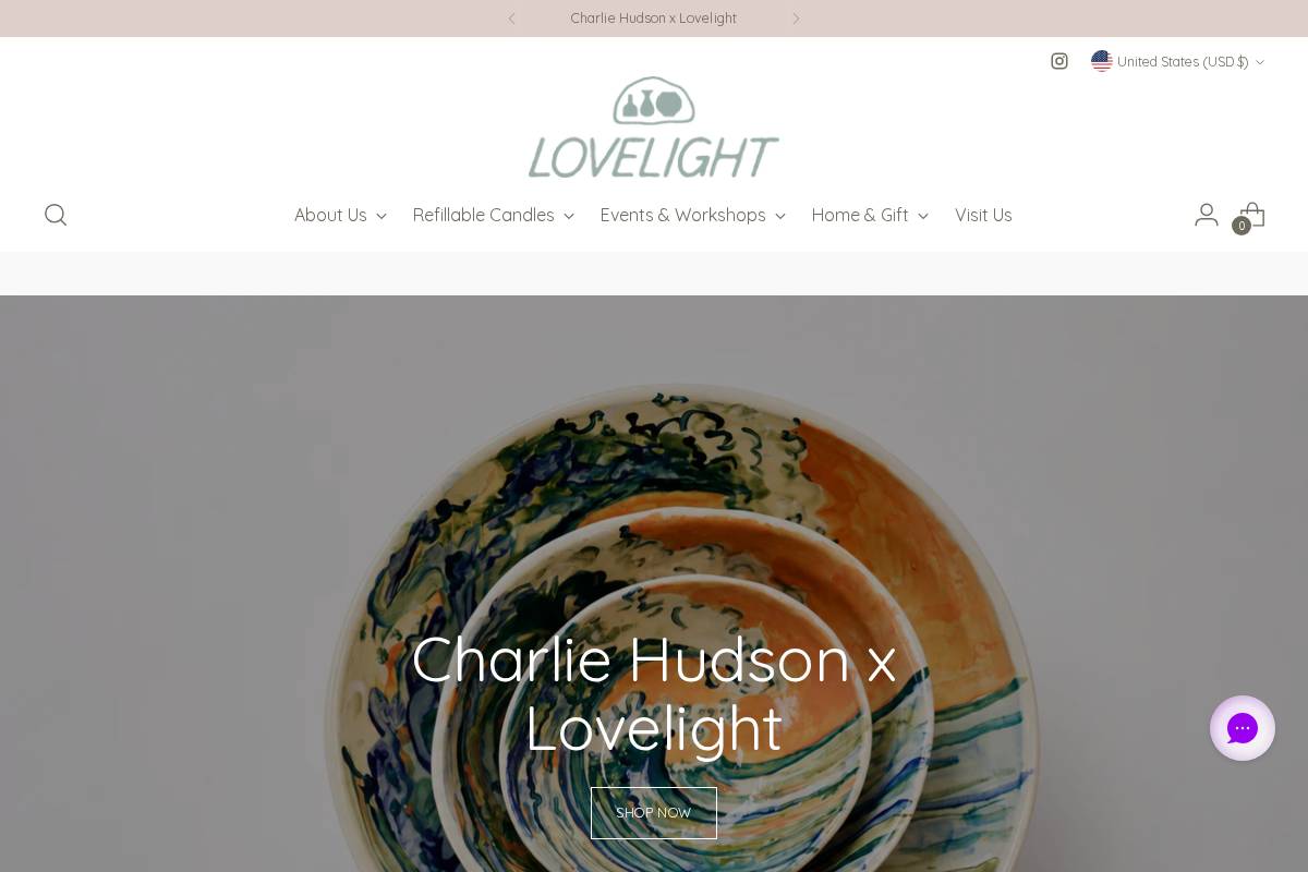 lovelighthandmade.com homepage screenshot