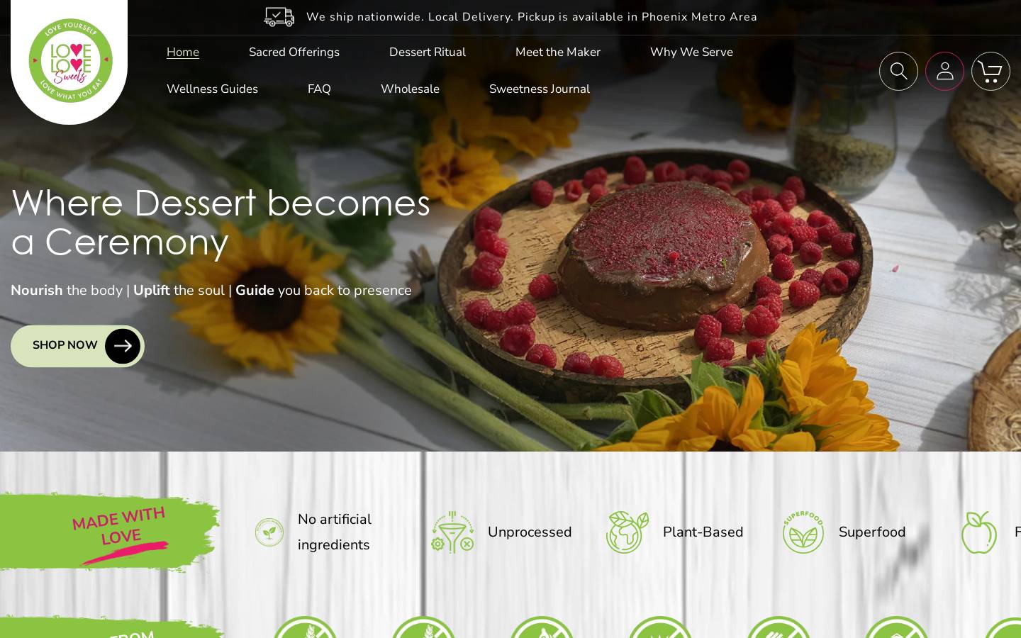 lovelovesweets.com homepage screenshot