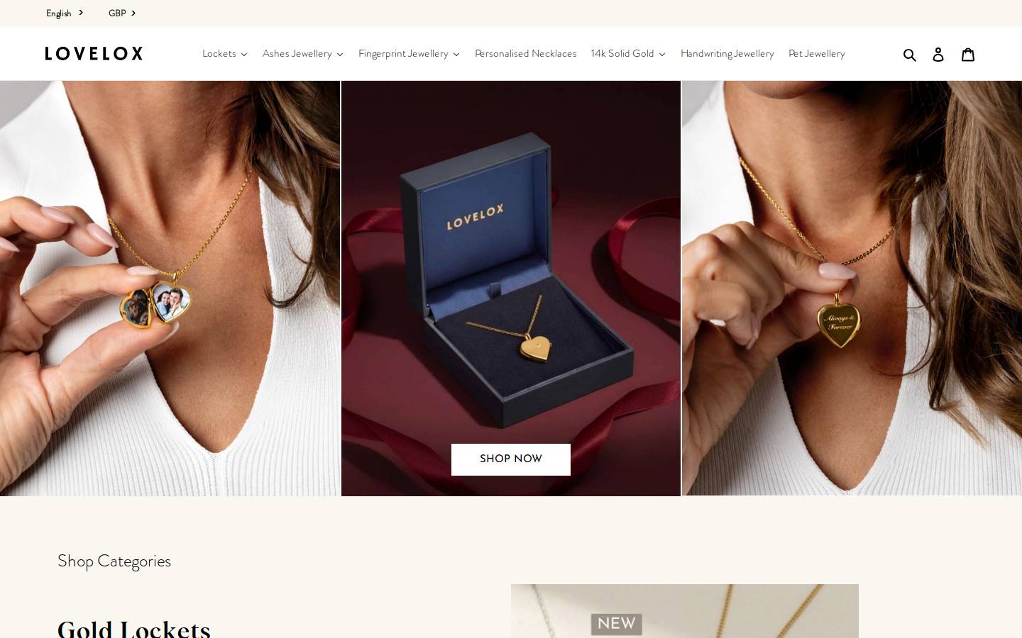 LOVELOX homepage screenshot