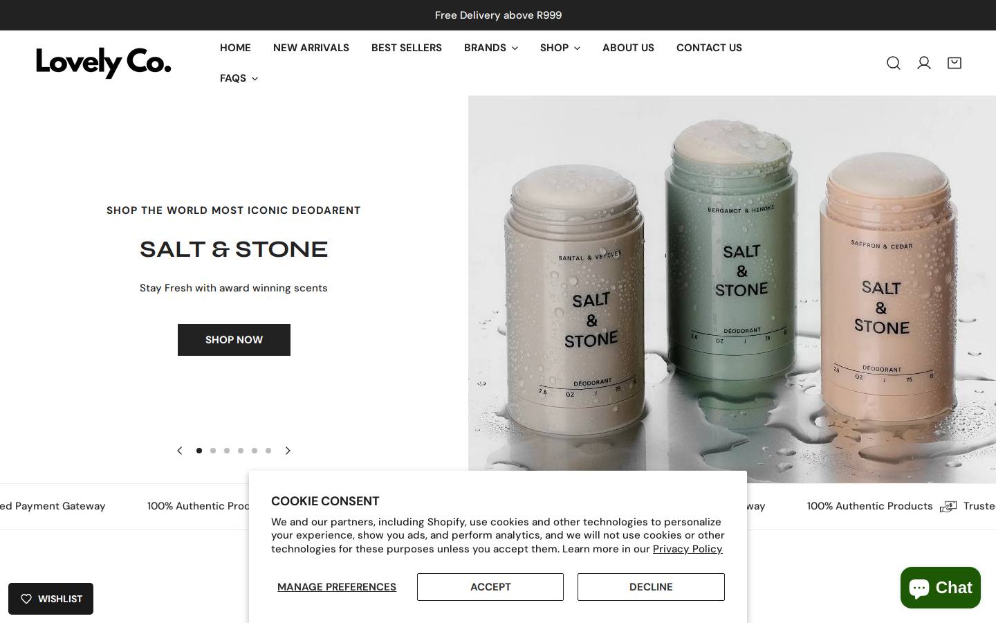 lovelyco.co.za homepage screenshot
