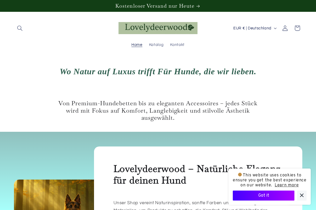 Lovelydeerwood homepage screenshot