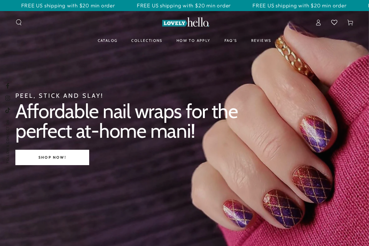 Lovely Hello homepage screenshot