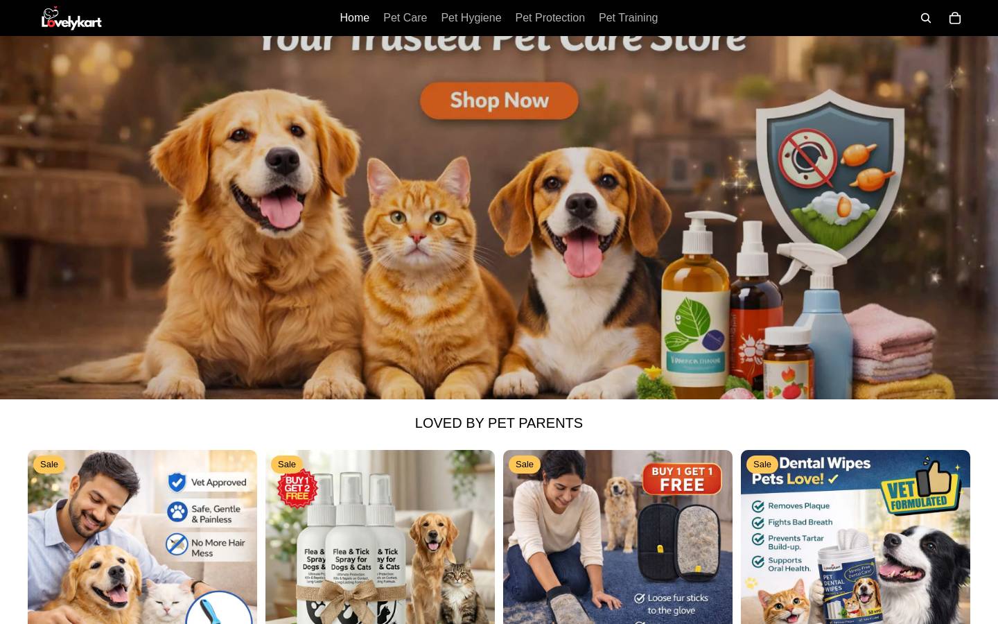 lovelykart.shop homepage screenshot