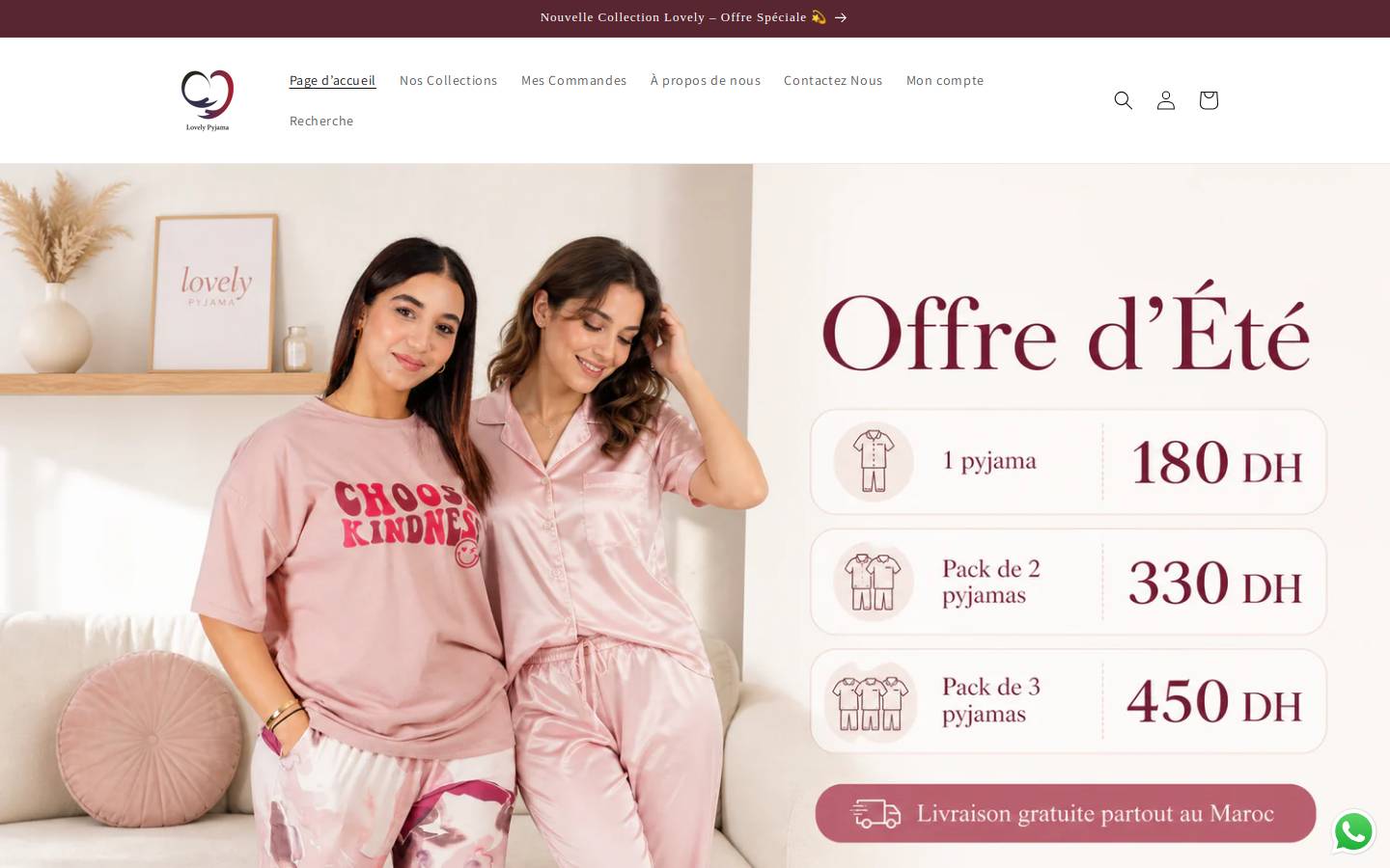 lovelypyjama.com homepage screenshot