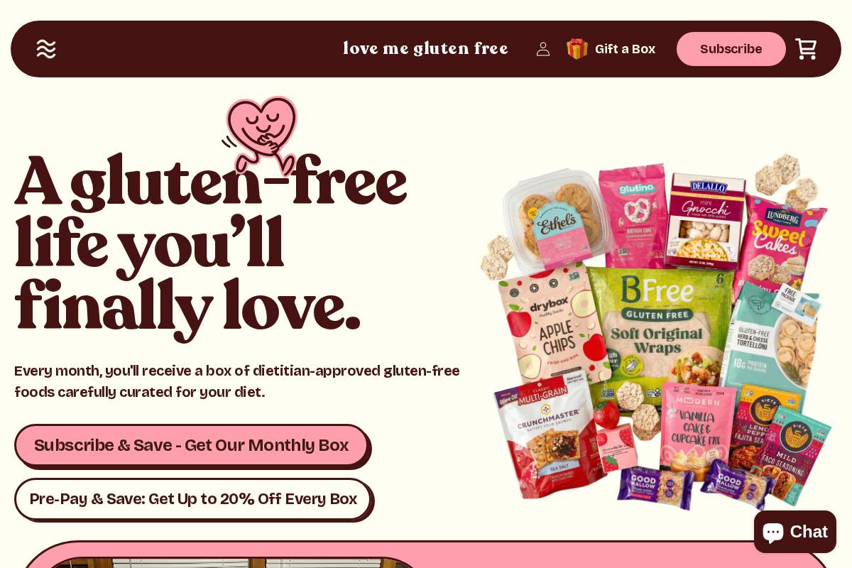 lovemeglutenfree.com homepage screenshot