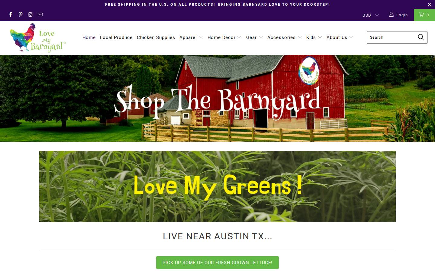 lovemybarnyard.com homepage screenshot