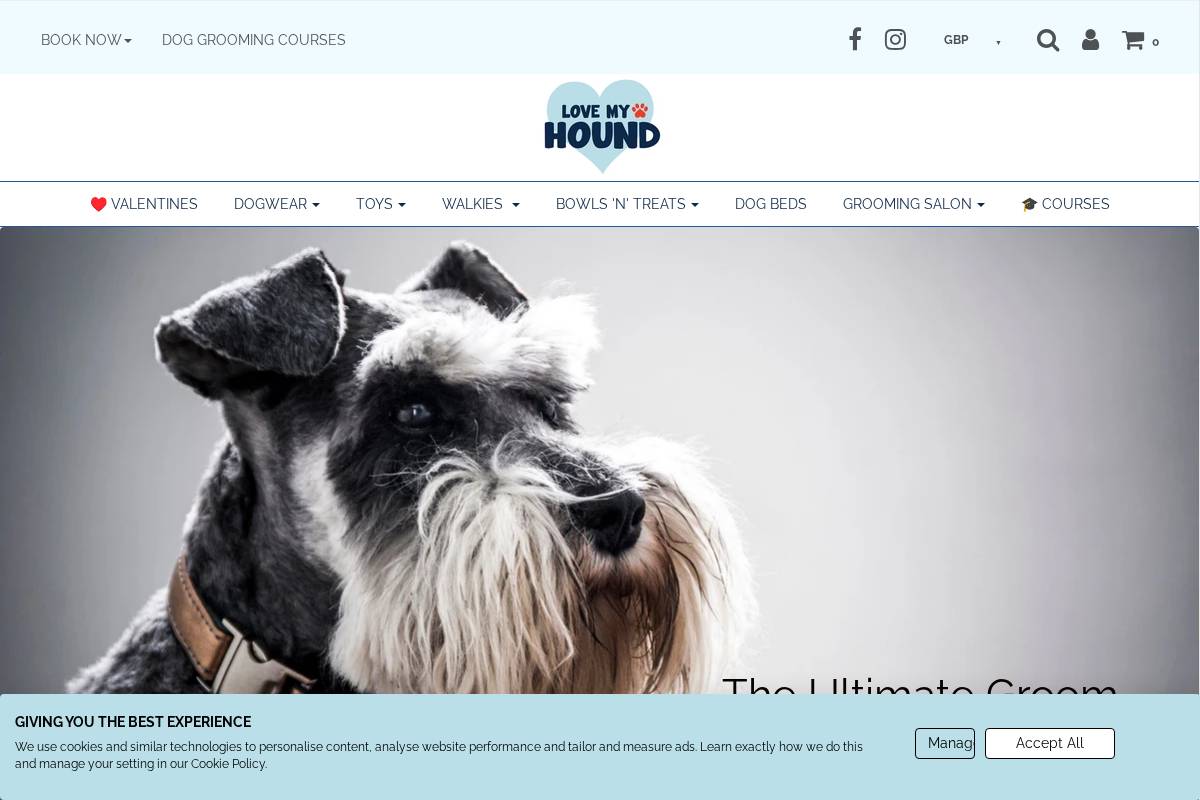 Love My Hound homepage screenshot