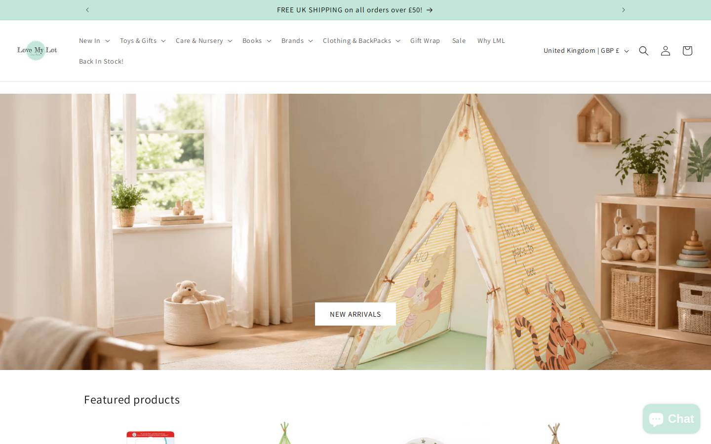 Lovemylot homepage screenshot