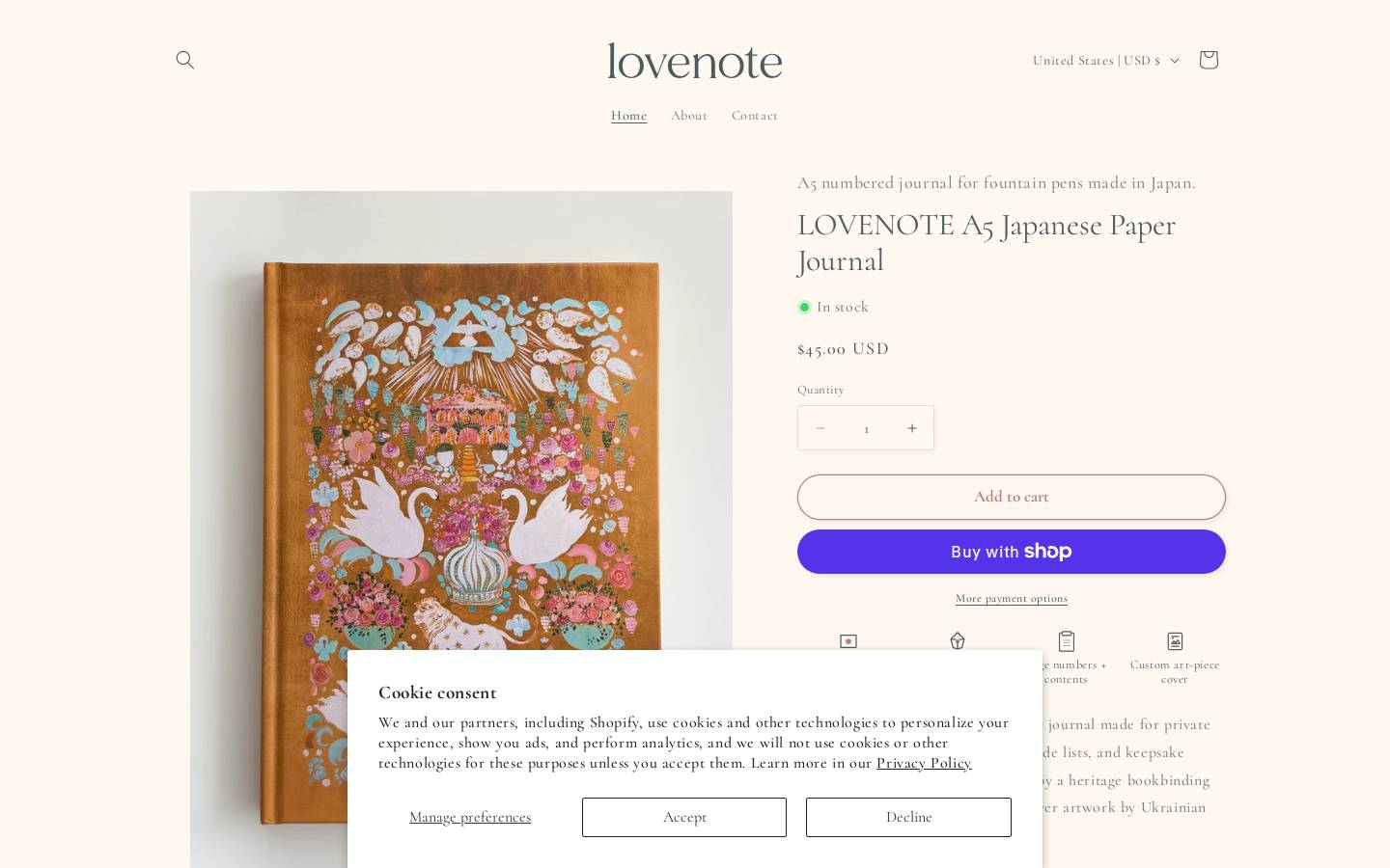 lovenote.shop homepage screenshot