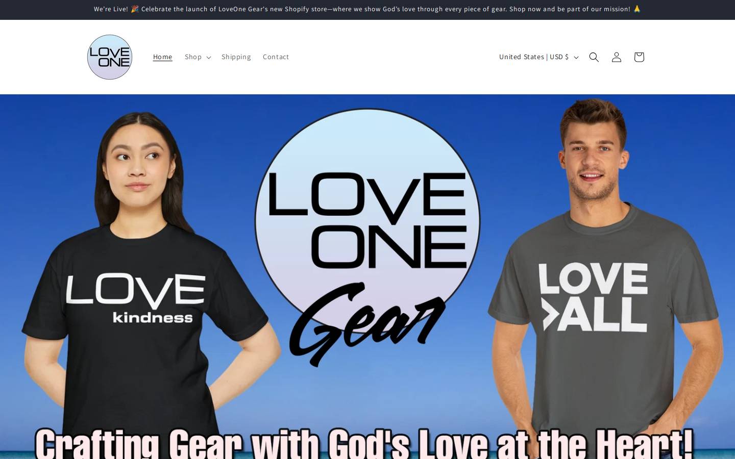 loveonegear.com homepage screenshot