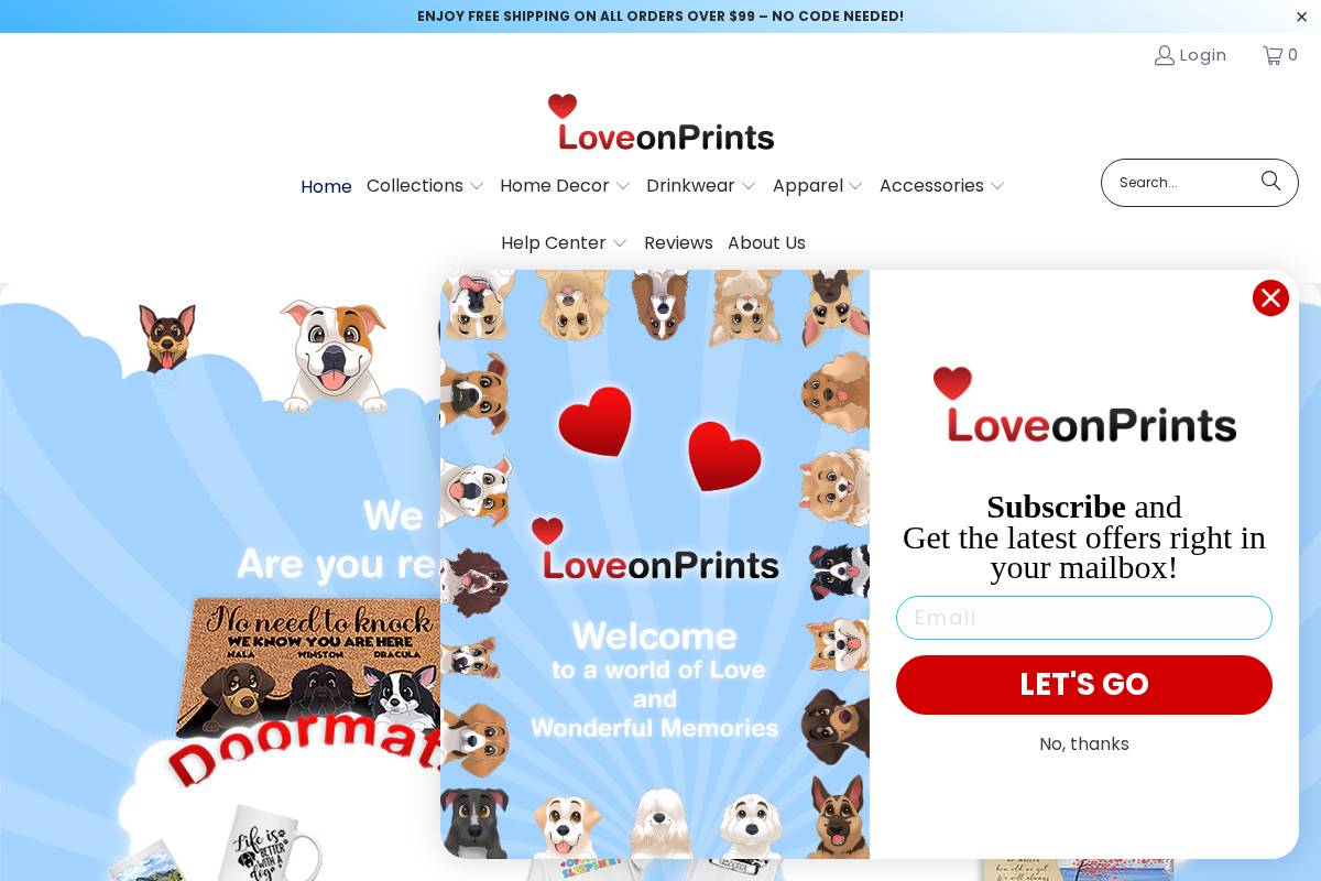 LoveOnPrints homepage screenshot
