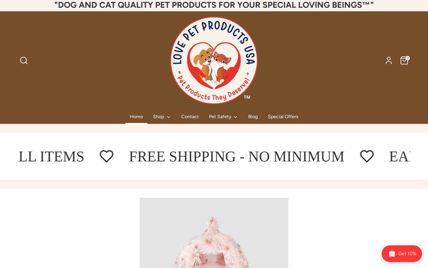 lovepetproductsusa.com homepage screenshot