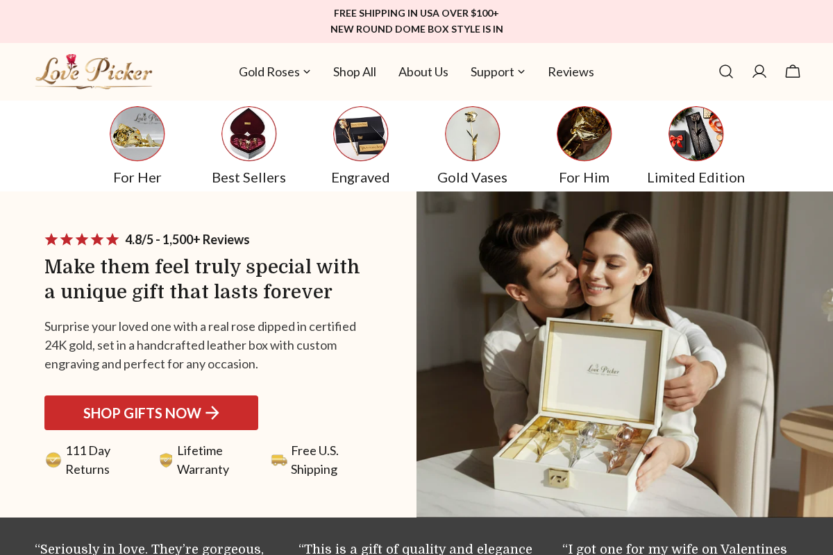 Lovepicker homepage screenshot