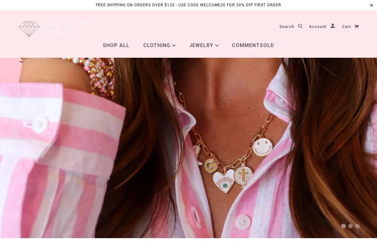 lovepoppyjewels.com homepage screenshot