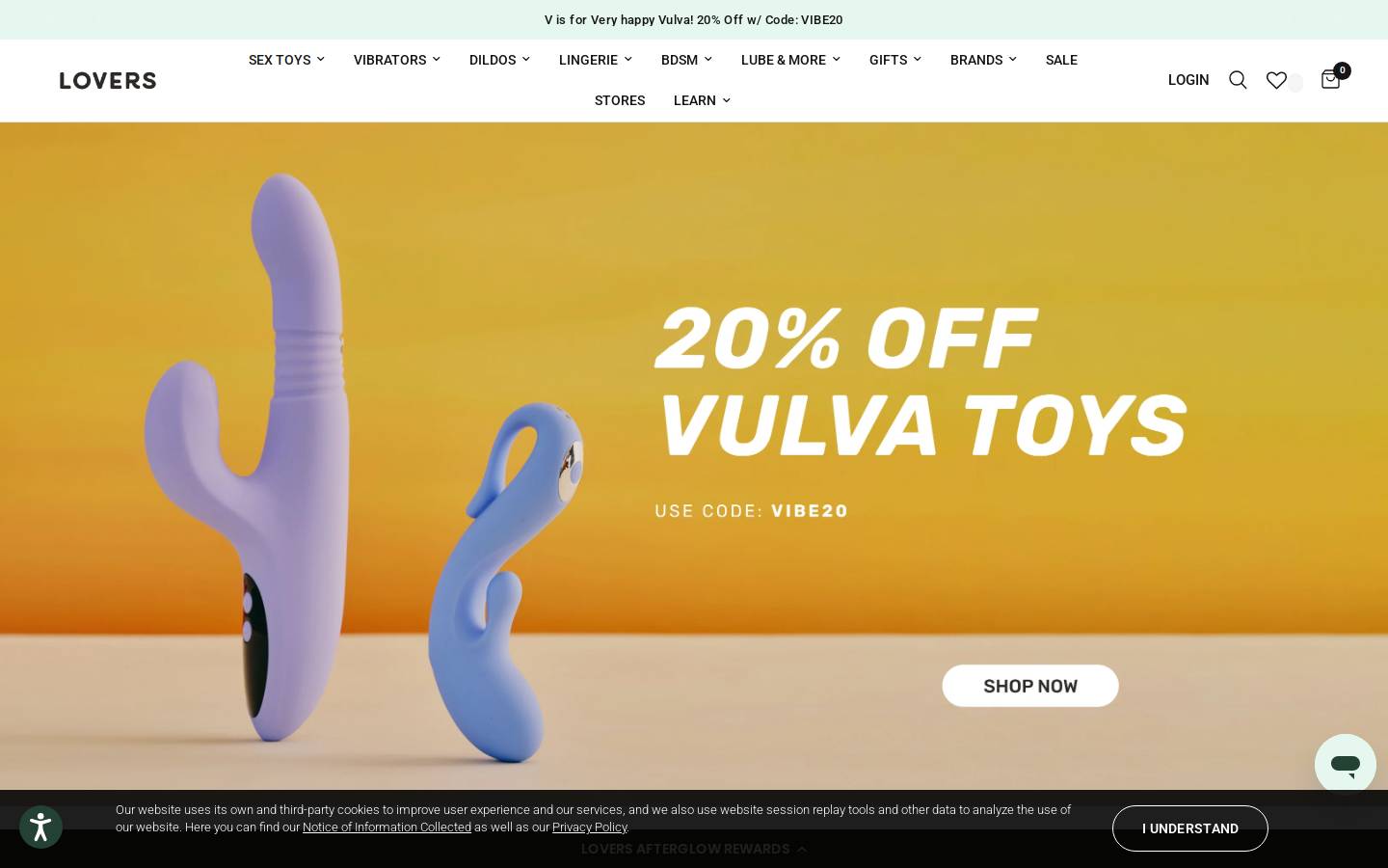 loversstores.com homepage screenshot
