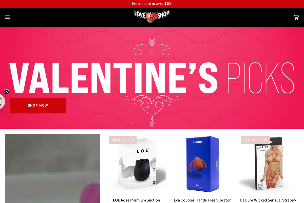 Love Shop homepage screenshot