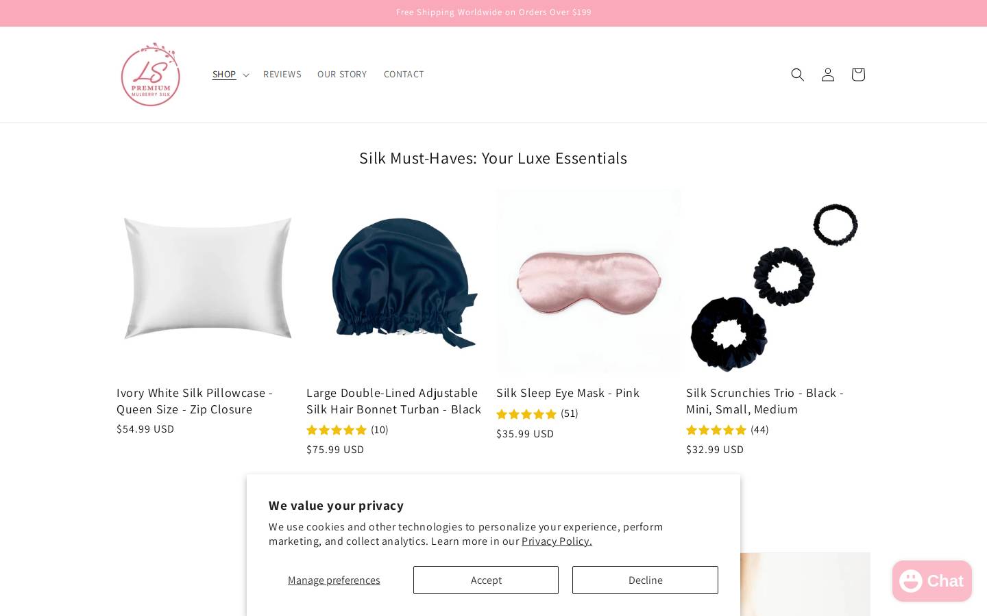 lovesilk.com homepage screenshot