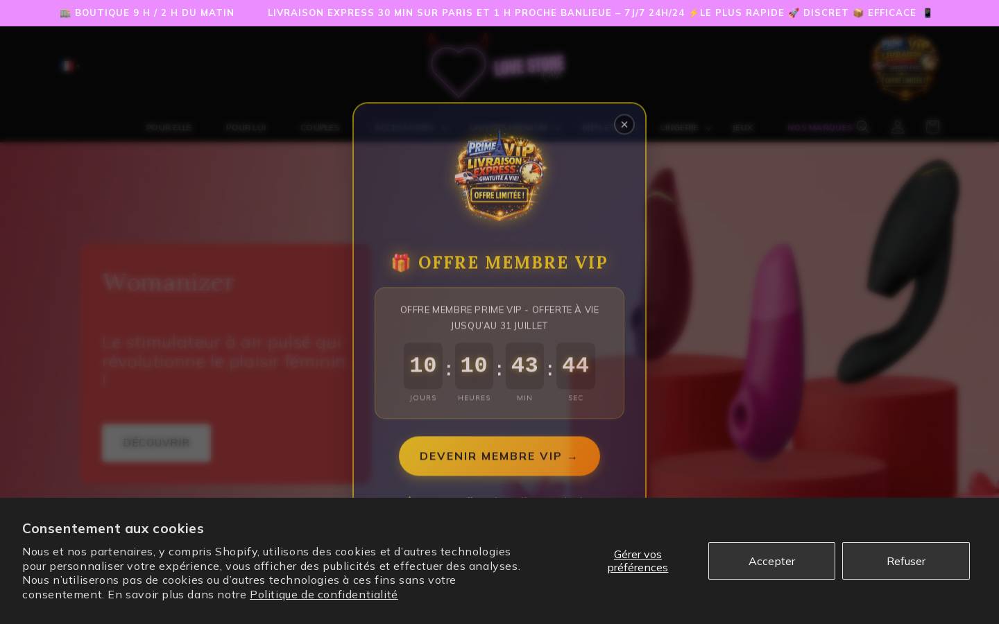 lovestoreparis.fr homepage screenshot