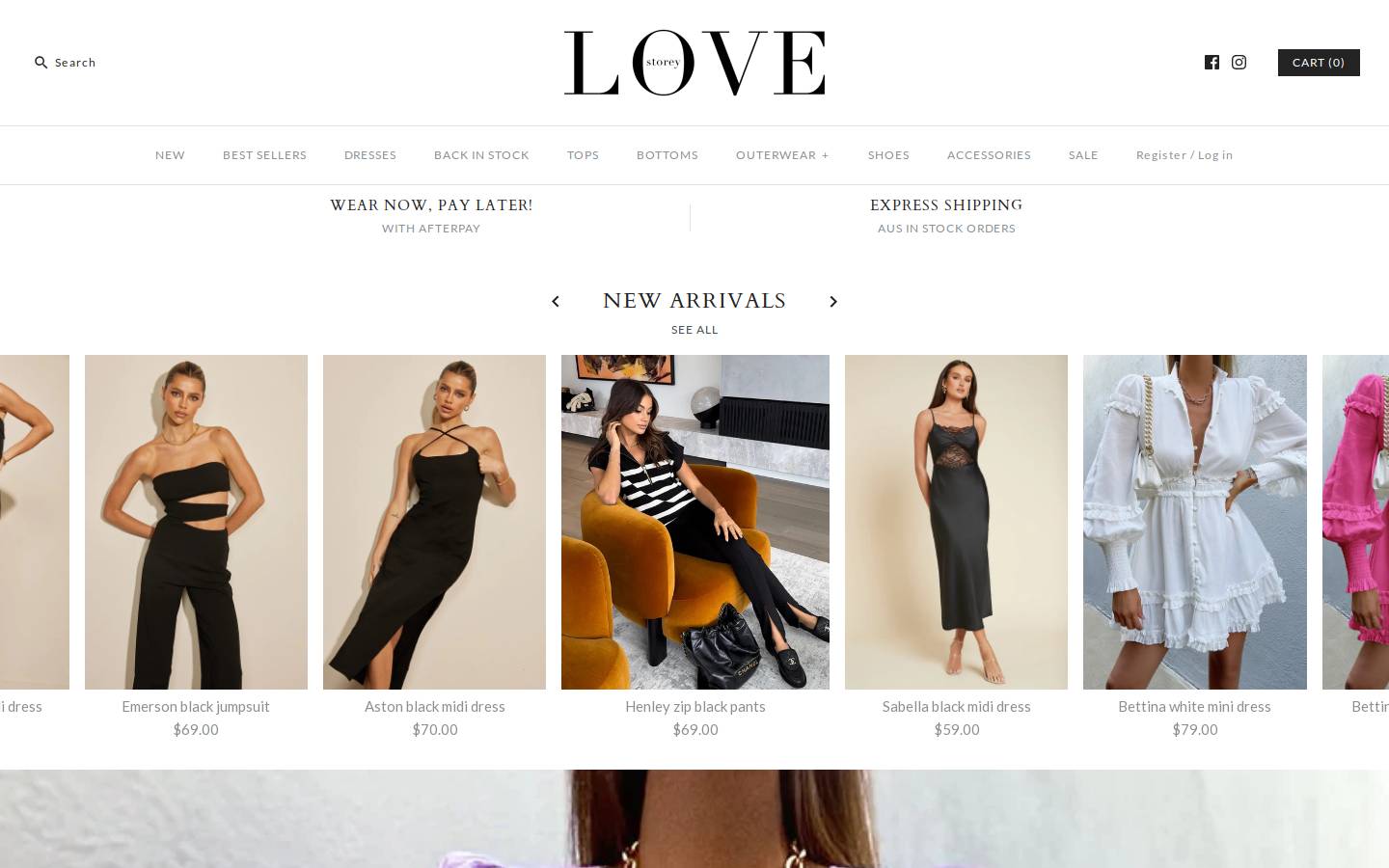 lovestoreyboutique.com homepage screenshot