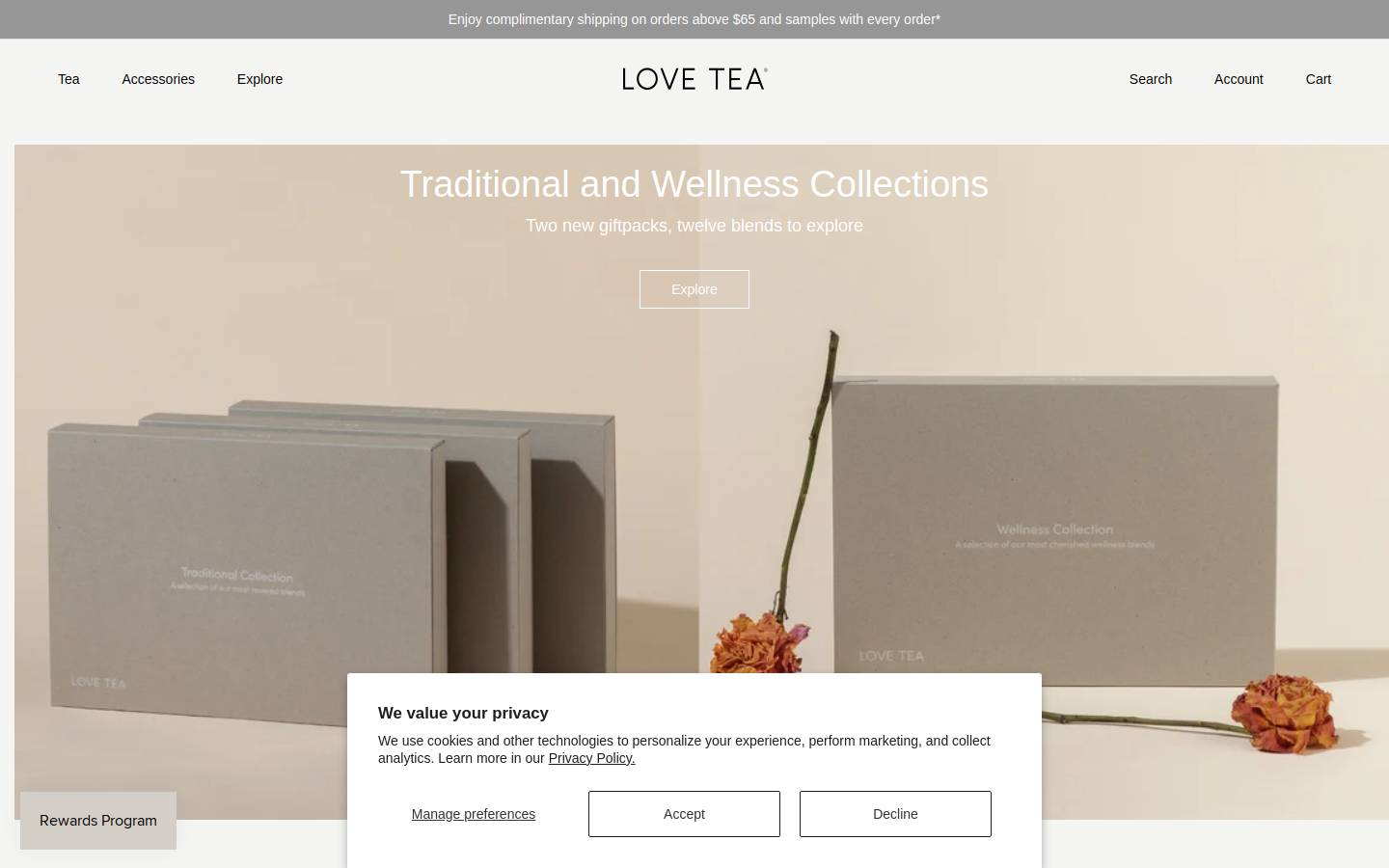 lovetea.com.au homepage screenshot