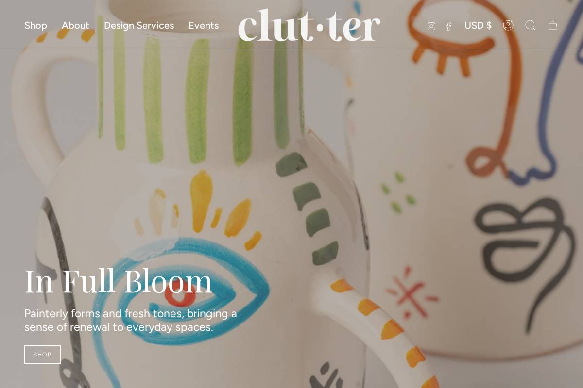 lovetheclutter.com homepage screenshot
