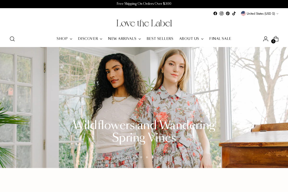 lovethelabelnyc.com homepage screenshot