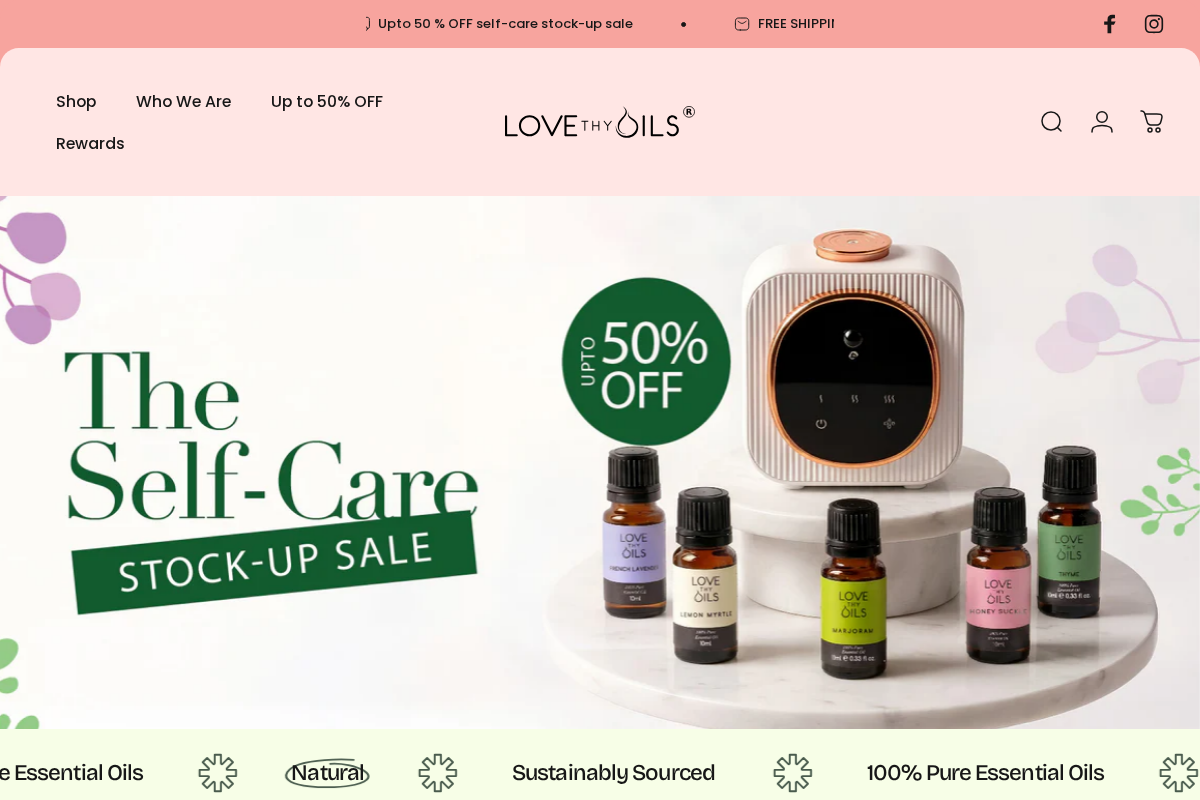 lovethyoils.com homepage screenshot