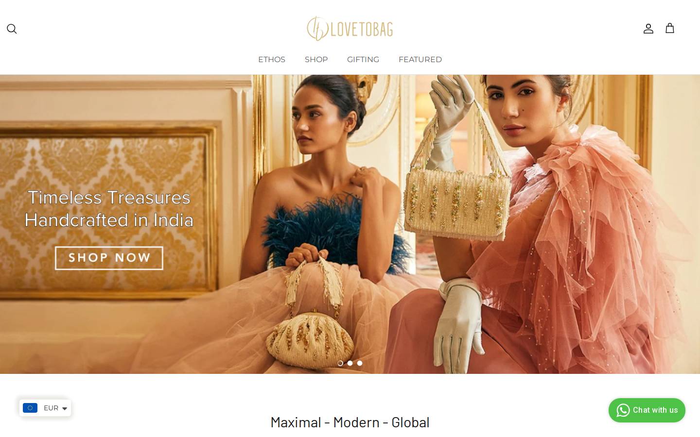 lovetobag.com homepage screenshot