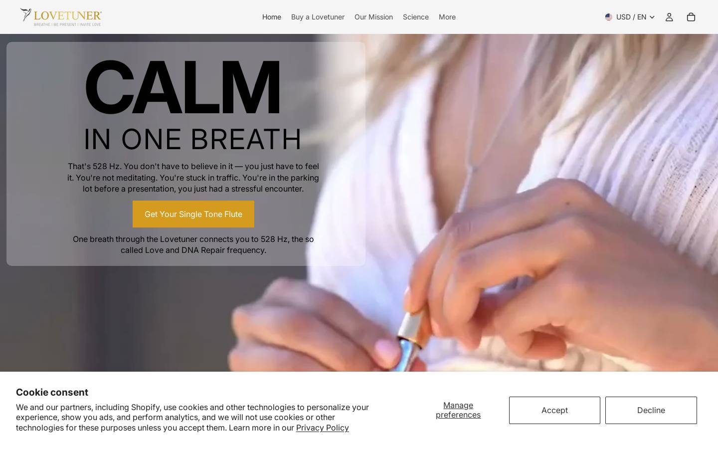 Lovetuner homepage screenshot