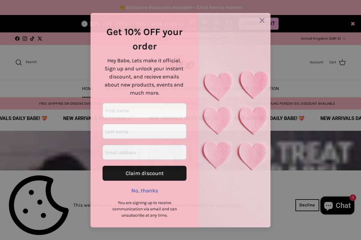 LOVE XO homepage screenshot