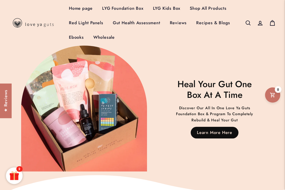 Love Ya Guts Box homepage screenshot