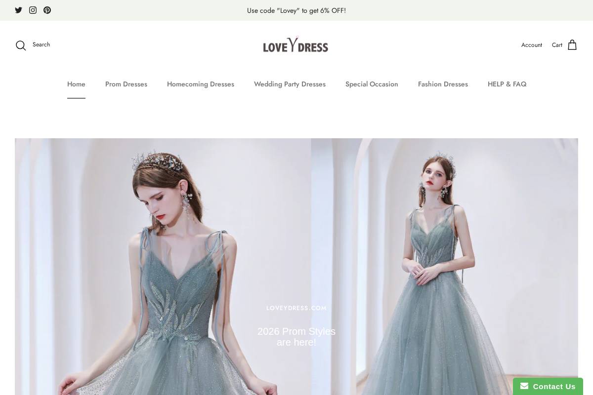 Loveydress homepage screenshot
