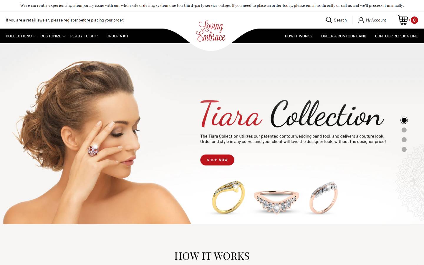 lovingembrace.com homepage screenshot