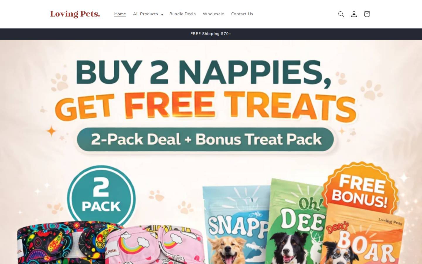 lovingpetsproducts.com homepage screenshot