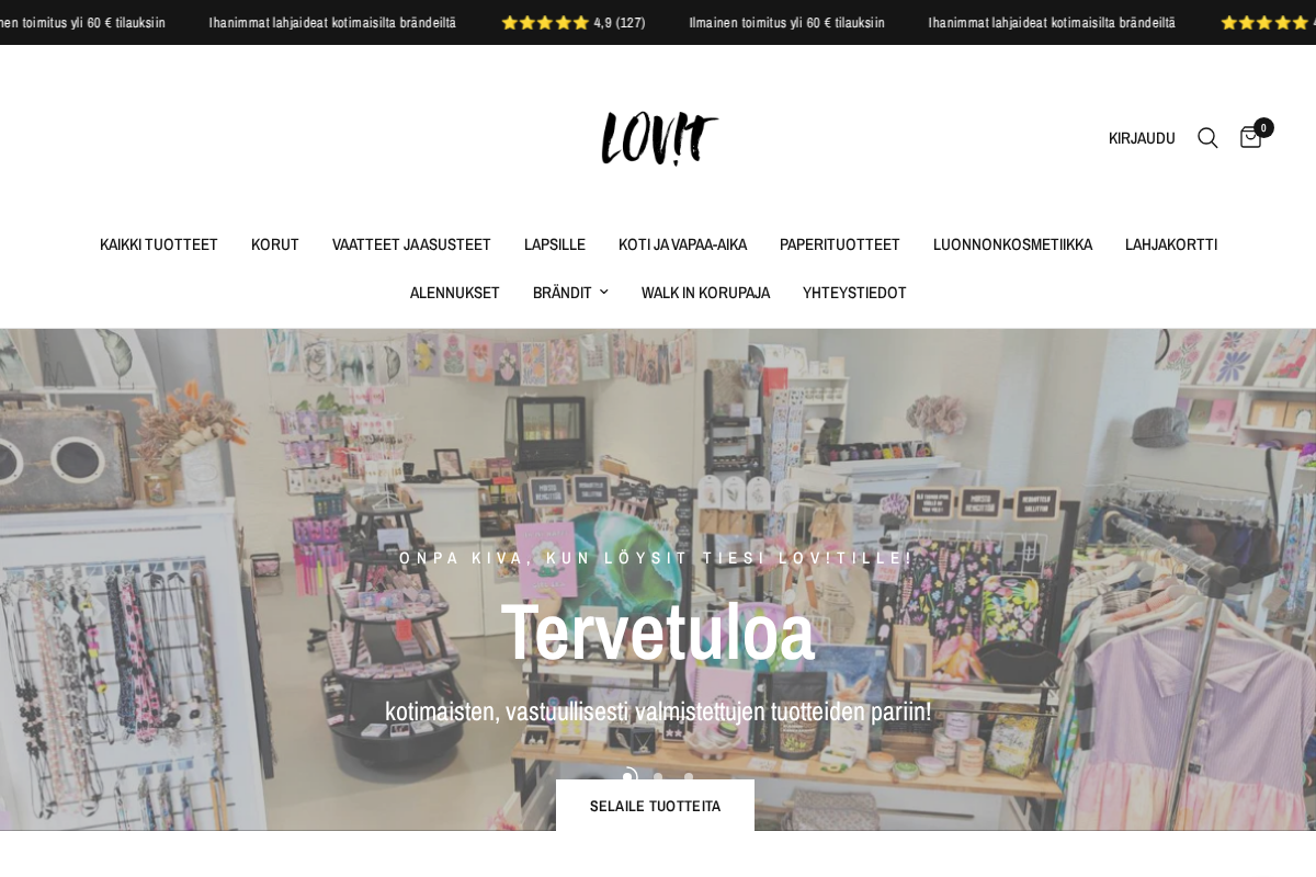 lovitkauppa.com homepage screenshot